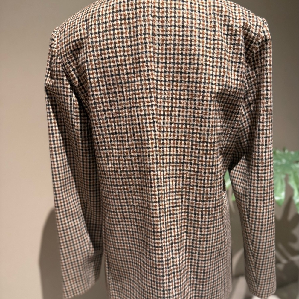 Astr Brown Checkered Double-Breasted Blazer, Size L - Picture 3 of 7